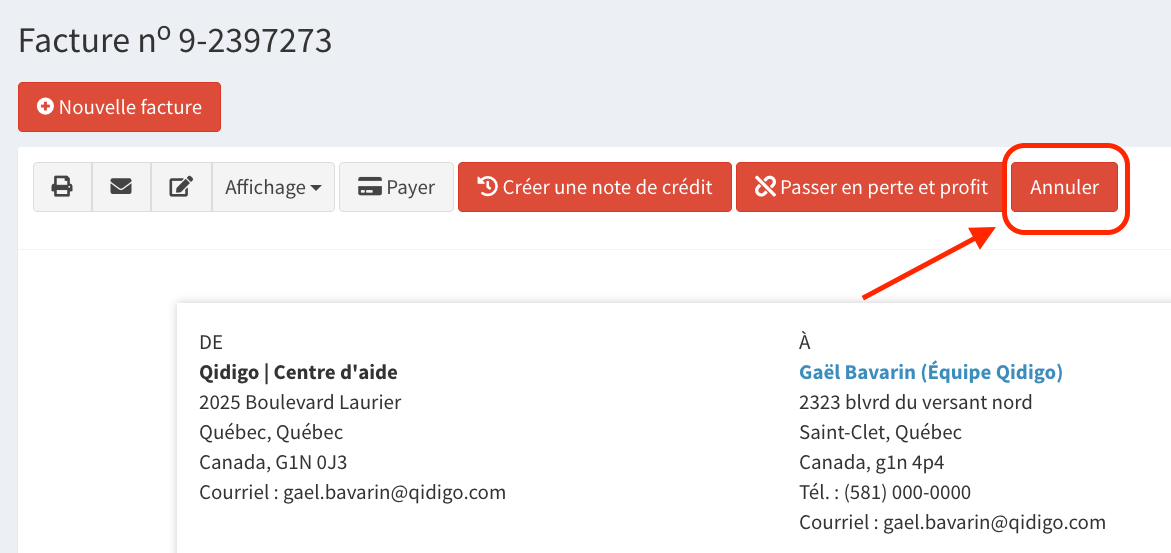 Comment annuler une facture